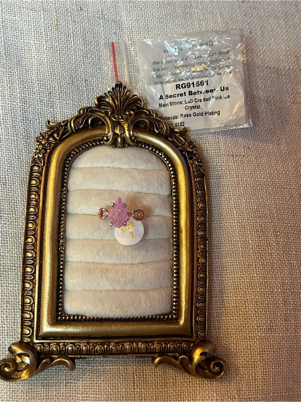 Bomb Party | Rose Gold | Pink Ice Crystal | Ring Size 7